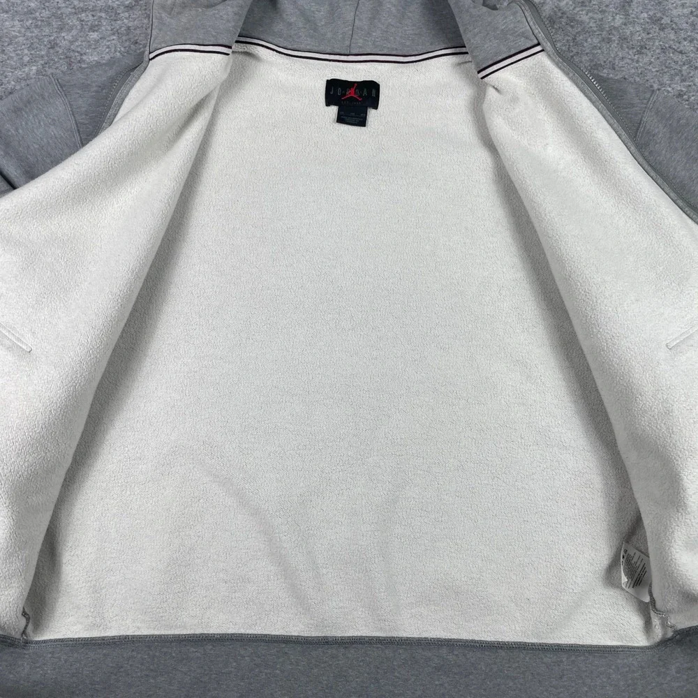 Jordan Zip Hoodie Mens 3XL Gray Jumpman Fleece Full Zip Sweatshirt